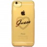 Capac Protectie Spate Guess Tpu Pentru iPhone 7 Colectia Heart - Auriu