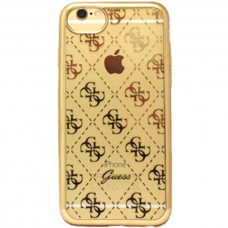 Capac Protectie Spate Guess Tpu Pentru iPhone 7 Colectia 4G - Auriu