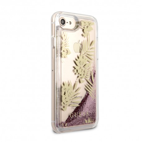 Capac Protectie Spate Guess Pentru iPhone 7/6S/6 Colectia Liquid Glitter Palm Spring - Auriu