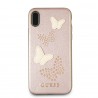 Capac Protectie Spate Guess Pentru iPhone X Colectia Butterflies - Roz-auriu