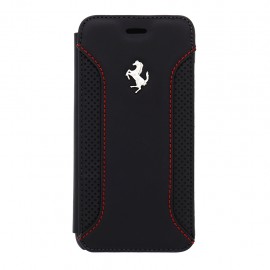 Husa Book Ferrari din Piele pentru iPhone 6 6s Colectia F12 - Negru