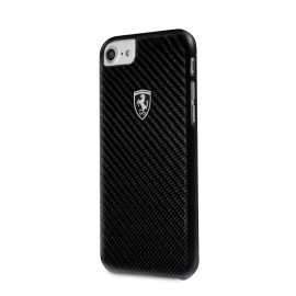 Capac Protectie Spate Ferrari Carbon Pentru iPhone 7 Colectia Heritage - Negru