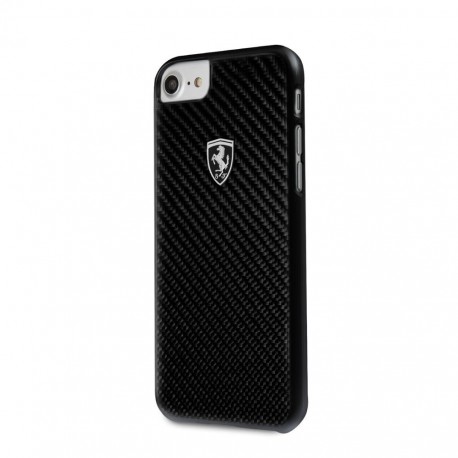Capac Protectie Spate Ferrari Carbon Pentru iPhone 7 Colectia Heritage - Negru