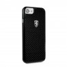 Capac Protectie Spate Ferrari Carbon Pentru iPhone 7 Colectia Heritage - Negru