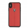 Capac Protectie Spate Ferrari Pentru iPhone X Vertical Stripe Colectia Heritage - Rosu