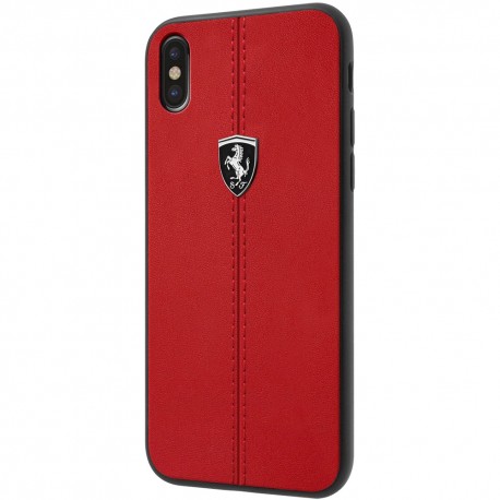 Capac Protectie Spate Ferrari Pentru iPhone X Vertical Stripe Colectia Heritage - Rosu