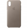 Capac Protectie Spate Apple Din Piele Pentru iPhone X - Gri