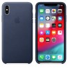 Capac Protectie Spate Apple Din Piele Pentru iPhone XS Max - Albastru