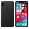 Capac Protectie Spate Apple Din Piele Pentru iPhone XS Max - Negru