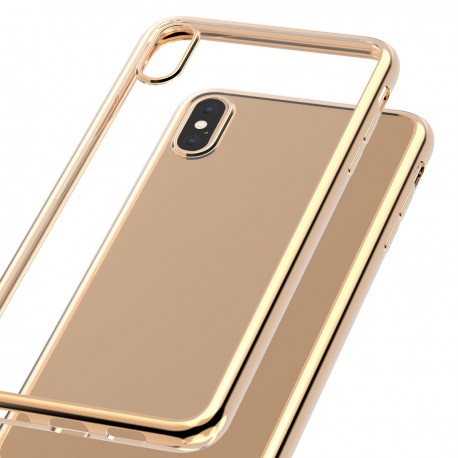 Capac Protectie Spate Cellara Colectia Electro Pentru iPhone XS Max - Auriu