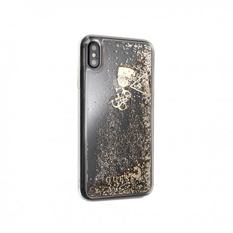 Capac Protectie Spate Guess Pentru iPhone Xr Colectia Liquid Glitter - Auriu