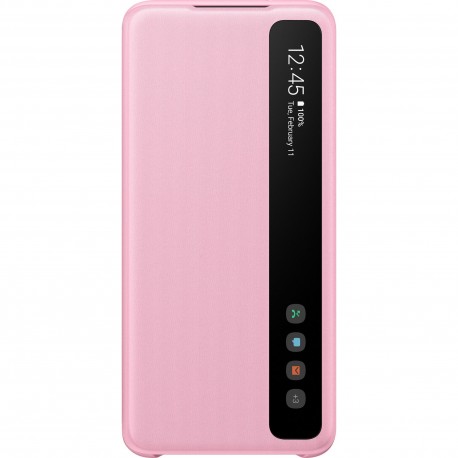 Book Clear View Standing Cover Samsung Pentru Samsung Galaxy S20 - Roz