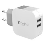 Incarcator Retea Cellara Dual Usb 2.4a/2.4a Alb