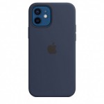 Capac Protectie Spate Apple Din Silicon Cu Magsafe Pentru iPhone 12/12 Pro - Albastru