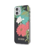 Capac Protectie Spate Guess Pentru iPhone 12 Mini Colectia Flower Nr 1 - Negru