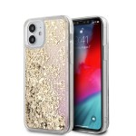 Capac Protectie Spate Guess Pentru iPhone 12 Mini Colectia Liquid Glitter Gradient - Auriu