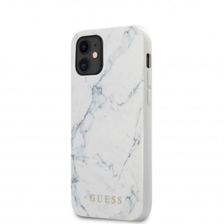 Capac Protectie Spate Guess Pentru iPhone 12 Mini Colectia Marble - Alb