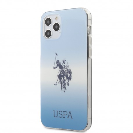 Capac Protectie Spate Us Polo Pentru iPhone 12/12 Pro Colectia Saffiano Karl Si Choupette  - Albastru