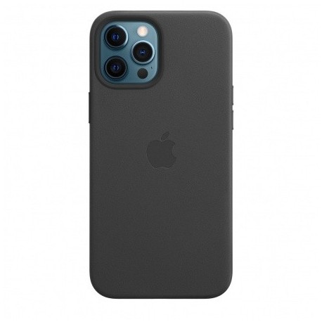 Capac Protectie Spate Apple Din Piele Cu Magsafe Pentru Iphone 12 Pro Max - Negru