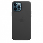 Capac Protectie Spate Apple Din Piele Cu Magsafe Pentru Iphone 12 Pro Max - Negru