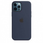 Capac Protectie Spate Apple Din Silicon Cu Magsafe Pentru Iphone 12 Pro Max - Albastru