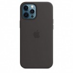 Capac Protectie Spate Apple Din Silicon Cu Magsafe Pentru Iphone 12 Pro Max - Negru