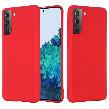Capac Protectie Spate Cellara Din Silicon Colectia Soft Pentru Samsung Galaxy S21 Ultra - Rosu
