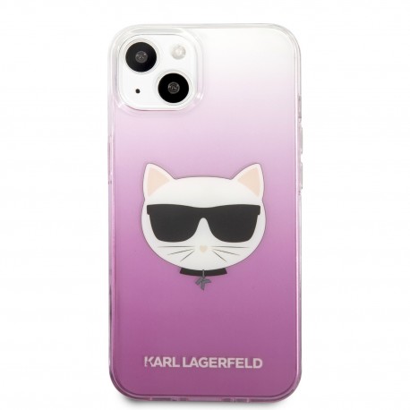 Capac Protectie Spate Karl Lagerfeld Pentru iPhone 13 Colectia Choupette`s Heads - Roz