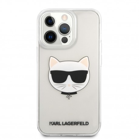 Capac Protectie Spate Karl Lagerfeld Pentru iPhone 13 Pro Colectia Choupette`s Heads - Transparent