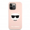 Capac Protectie Spate Karl Lagerfeld  Din Silicon Pentru iPhone 13 Pro Colectia Choupette - Roz