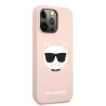 Capac Protectie Spate Karl Lagerfeld  Din Silicon Pentru iPhone 13 Pro Colectia Choupette - Roz