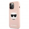 Capac Protectie Spate Karl Lagerfeld  Din Silicon Pentru iPhone 13 Pro Colectia Choupette - Roz