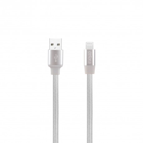 Cablu De Date Cellara Textil Lightning 1m - Argintiu