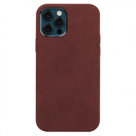 Capac Protectie Spate Cellara Colectia Alcantara Pentru iPhone 13 Pro Max - Rosu