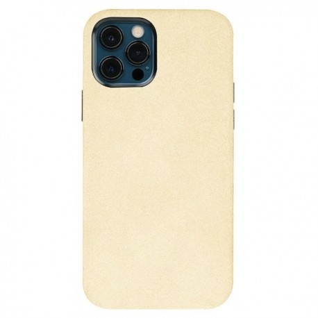 Capac Protectie Spate Cellara Colectia Alcantara Pentru iPhone 13 Pro - Bej