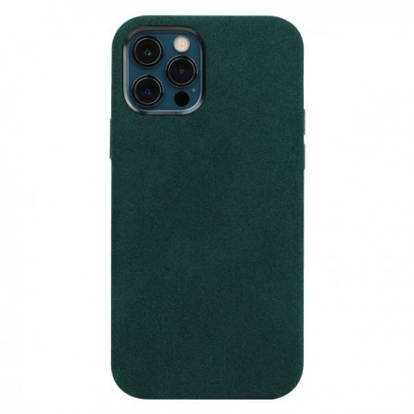 Capac Protectie Spate Cellara Colectia Alcantara Pentru iPhone 12 Pro Max - Verde