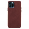 Capac Protectie Spate Cellara Colectia Alcantara Pentru iPhone 12 Pro Max - Rosu