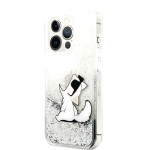 Capac Protectie Spate Karl Lagerfeld Pentru Iphone 13 Pro Colectia Glitter Fun Choupette - Argintiu