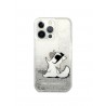 Capac Protectie Spate Karl Lagerfeld Pentru Iphone 13 Pro Colectia Glitter Fun Choupette - Argintiu