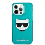 Capac Protectie Spate Karl Lagerfeld Pentru Iphone 13 Pro Tpu Fluo Colectia Choupette - Albastru