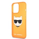 Capac Protectie Spate Karl Lagerfeld Pentru Iphone 13 Tpu Fluo Colectia Choupette - Portocaliu