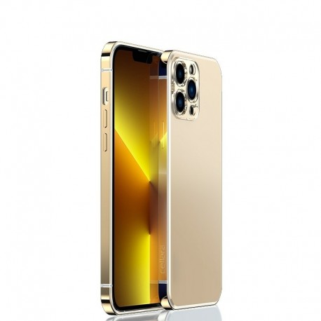Capac Protectie Spate Cellara Colectia Metalic Pentru iPhone 13 Pro - Auriu