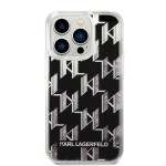 Capac Protectie Spate Karl Lagerfeld Pentru iPhone 14 Pro Monogram Liquid Glitter - Negru