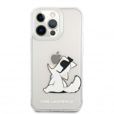 Capac Protectie Spate Karl Lagerfeld Pentru iPhone 14 Pro Choupette Fun  - Transparent