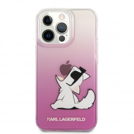 Capac Protectie Spate Karl Lagerfeld Pentru iPhone 14 Pro Choupette Fun  - Roz