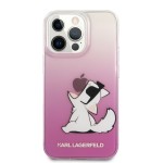 Capac Protectie Spate Karl Lagerfeld Pentru iPhone 14 Pro Choupette Fun  - Roz