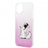 Capac Protectie Spate Karl Lagerfeld Pentru iPhone 14 Plus Choupette Fun  - Roz