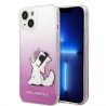 Capac Protectie Spate Karl Lagerfeld Pentru iPhone 14 Plus Choupette Fun  - Roz