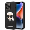 Capac Protectie Spate Karl Lagerfeld Din Silicon Magsafe Pentru iPhone 14 Pro Karl Head - Negru