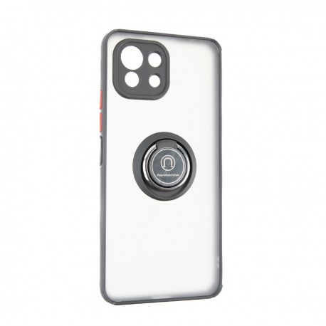 Capac Protectie Spate Colectia Soft Shape With Ring Pentru Xiaomi Mi 11 Lite 5g - Negru Rosu